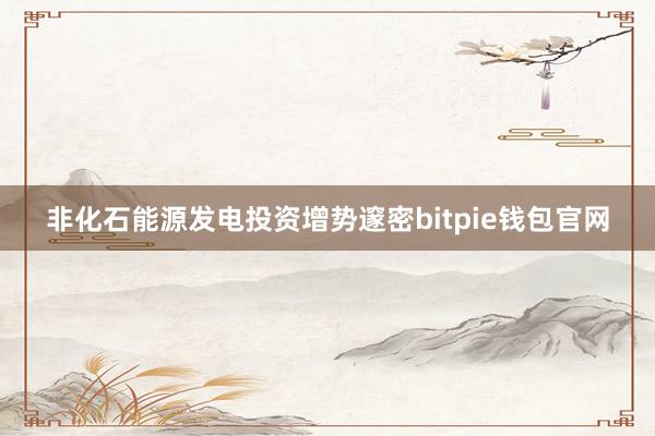 非化石能源发电投资增势邃密bitpie钱包官网