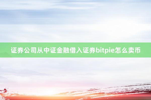 证券公司从中证金融借入证券bitpie怎么卖币