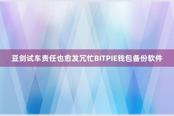 豆剑试车责任也愈发冗忙BITPIE钱包备份软件