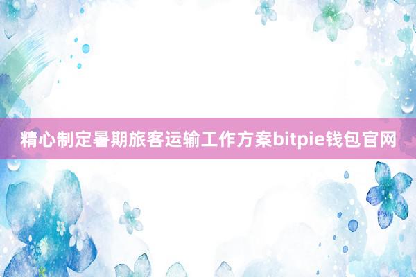 精心制定暑期旅客运输工作方案bitpie钱包官网