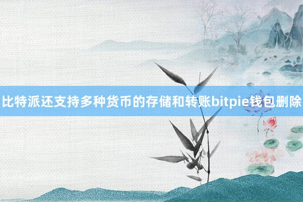 比特派还支持多种货币的存储和转账bitpie钱包删除