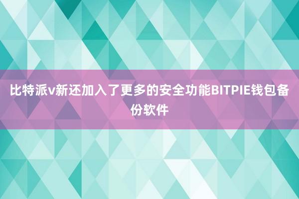 比特派v新还加入了更多的安全功能BITPIE钱包备份软件