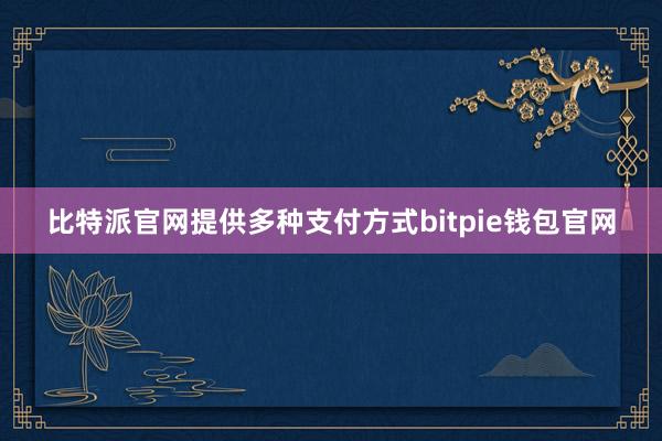 比特派官网提供多种支付方式bitpie钱包官网