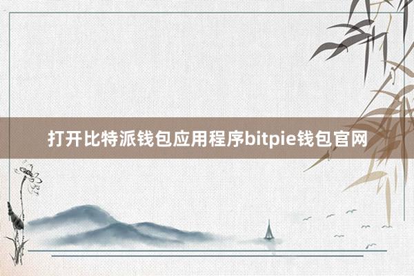 打开比特派钱包应用程序bitpie钱包官网