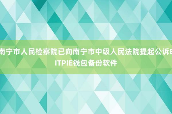 南宁市人民检察院已向南宁市中级人民法院提起公诉BITPIE钱包备份软件