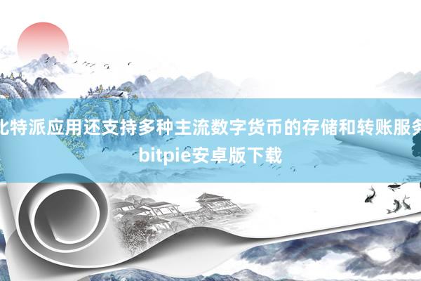 比特派应用还支持多种主流数字货币的存储和转账服务bitpie安卓版下载