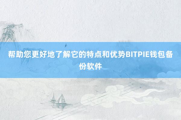 帮助您更好地了解它的特点和优势BITPIE钱包备份软件