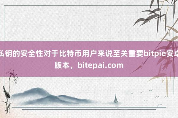 私钥的安全性对于比特币用户来说至关重要bitpie安卓版本，bitepai.com