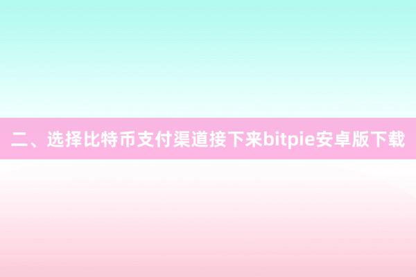 二、选择比特币支付渠道接下来bitpie安卓版下载