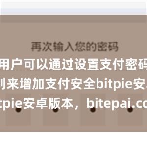 用户可以通过设置支付密码或指纹识别来增加支付安全bitpie安卓版本，bitepai.com